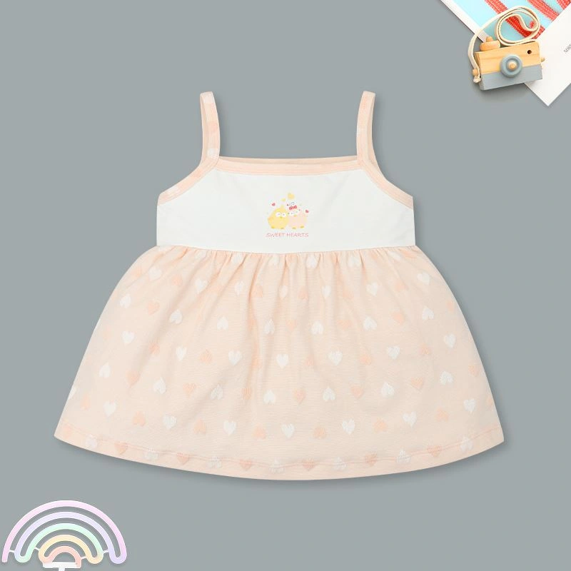 Bộ sát nách bé gái Pony Kids in gà con màu da cam 2