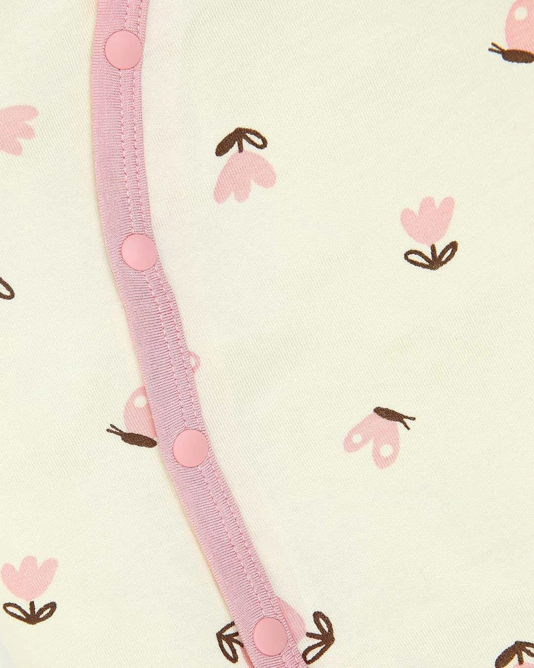 Bộ tay ngắn bé gái Lullaby NH994R màu be - hồng 6