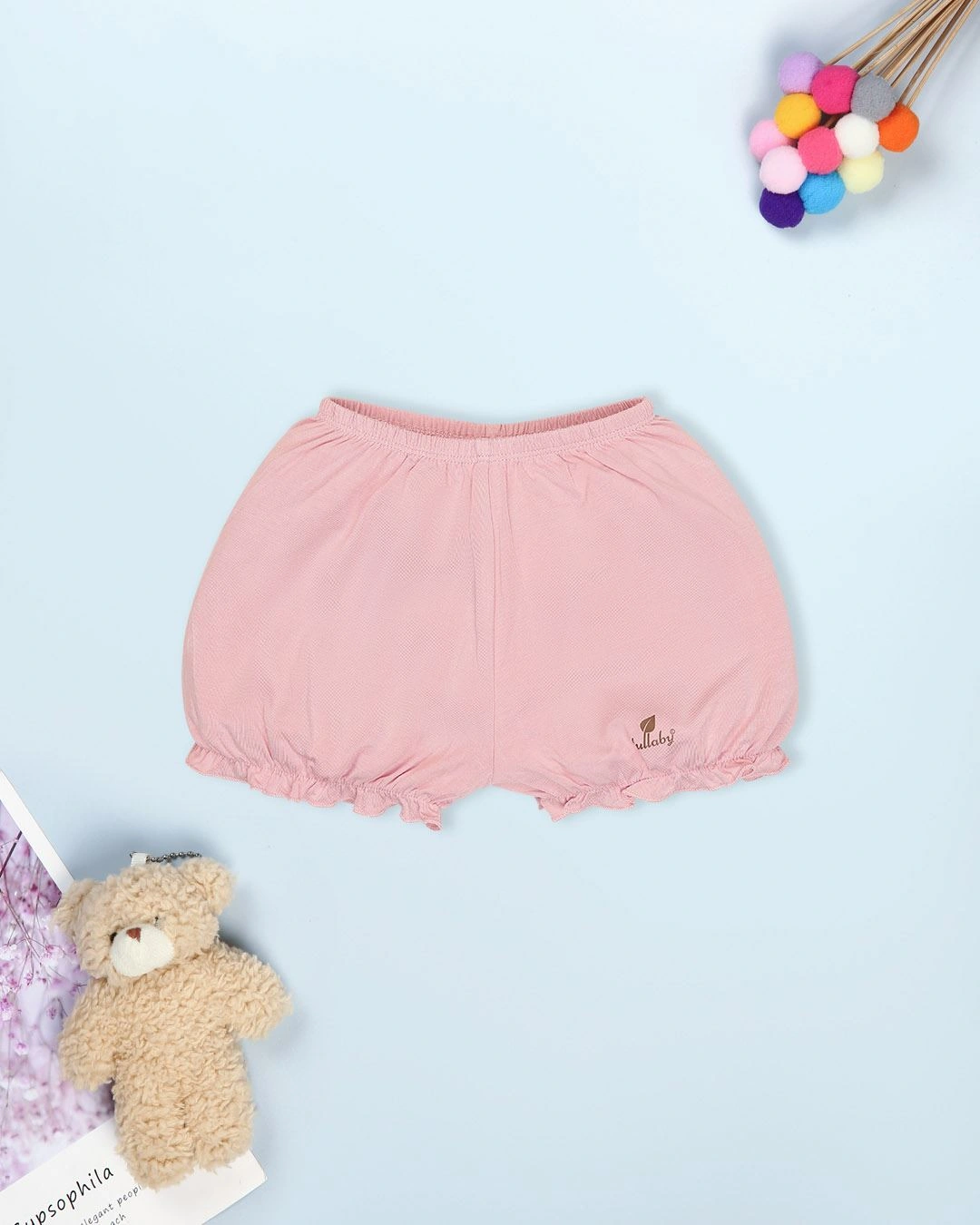 Bộ tay ngắn bé gái Lullaby NH701R màu be - hồng 7