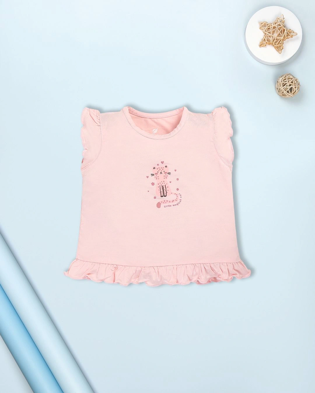 Bộ tay ngắn bé gái Lullaby NH983R màu hồng 2