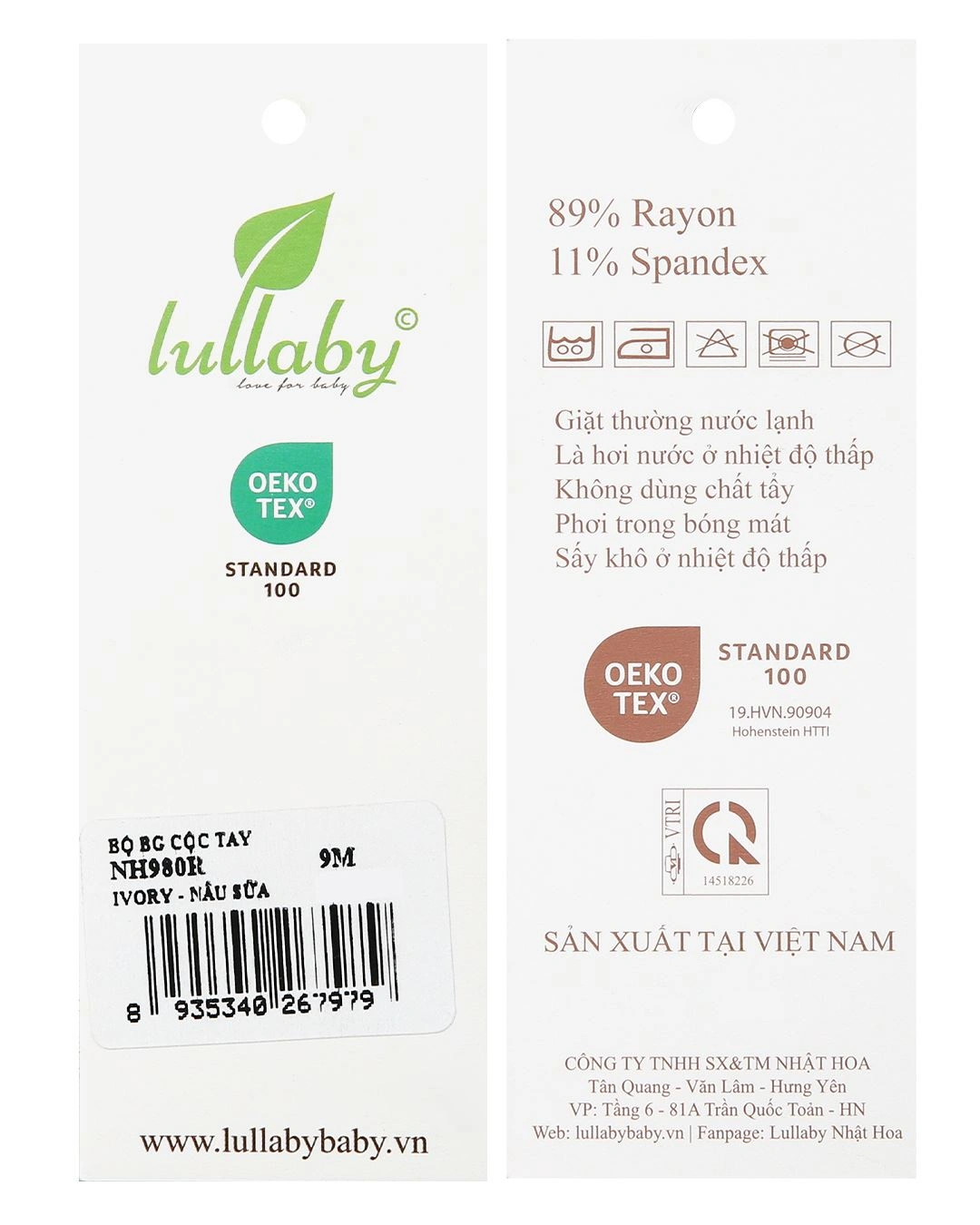 Bộ tay ngắn bé gái Lullaby NH980R màu hồng 24