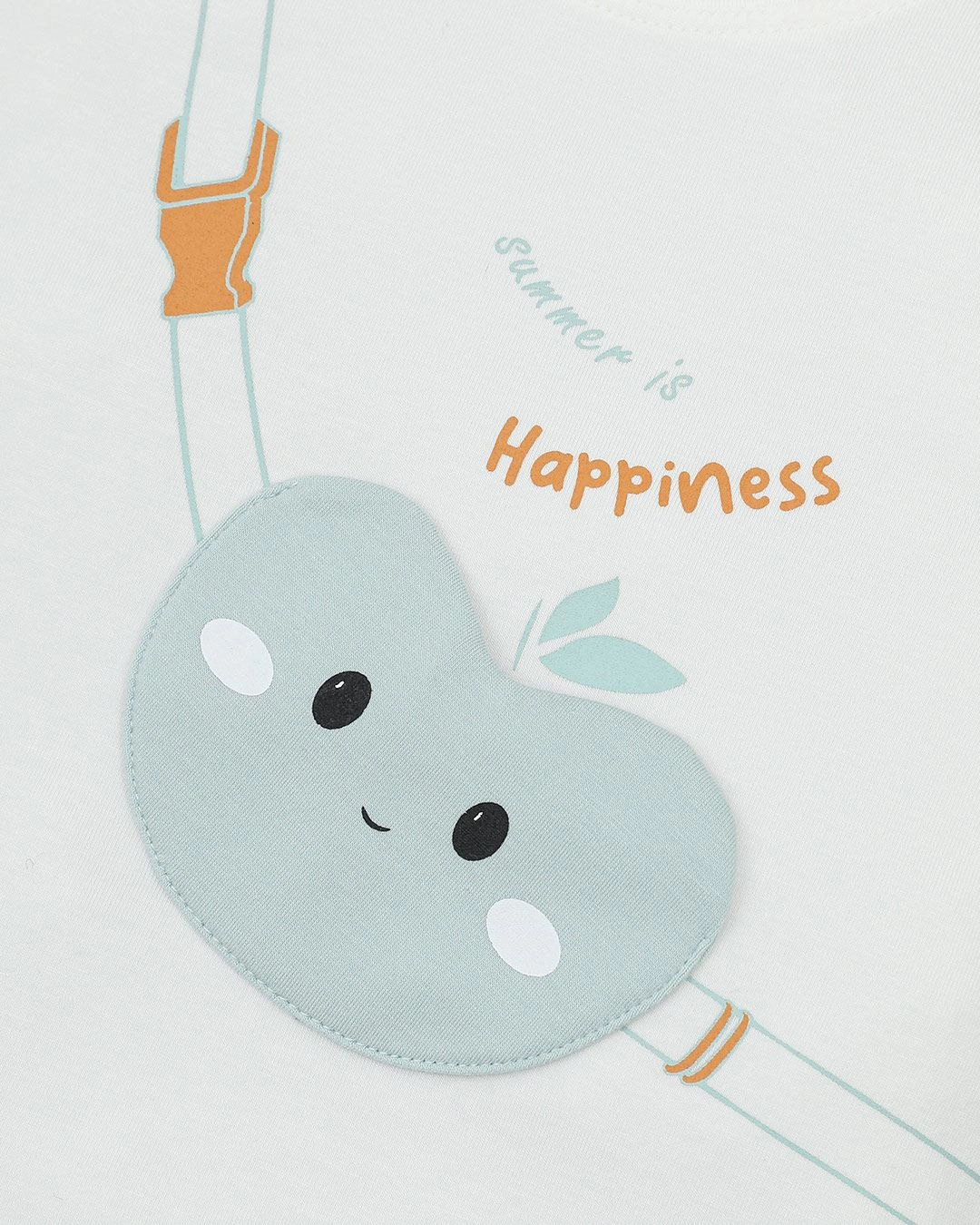 Bộ tay ngắn bé gái La Pomme túi trái cây màu trắng - hồng 22