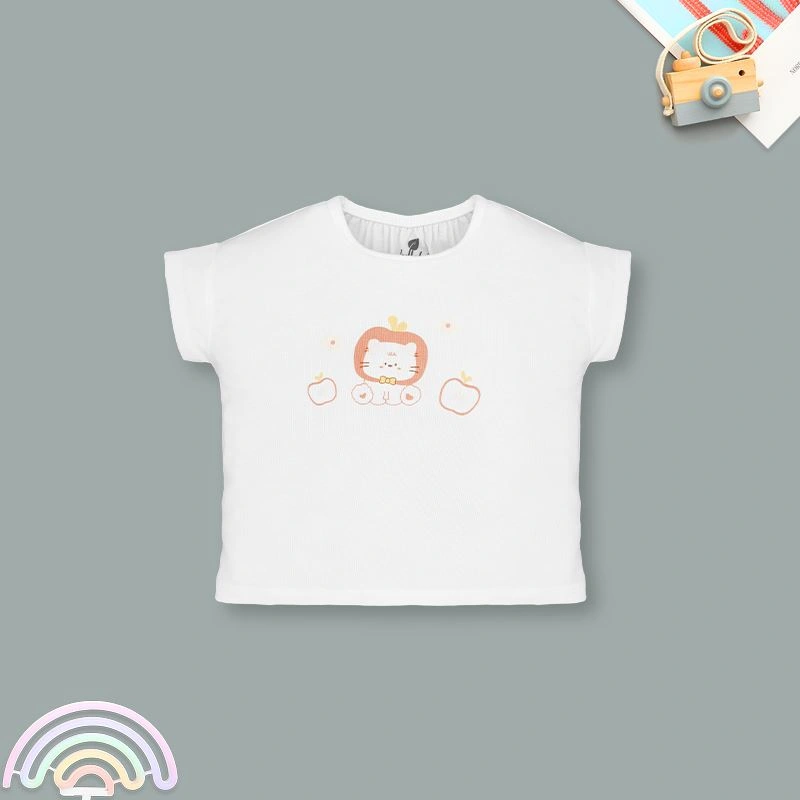 Bộ tay ngắn bé gái Lullaby NH313N màu trắng - hồng 2