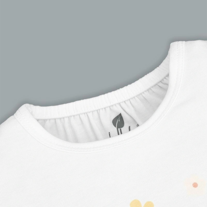 Bộ tay ngắn bé gái Lullaby NH313N màu trắng - hồng 4