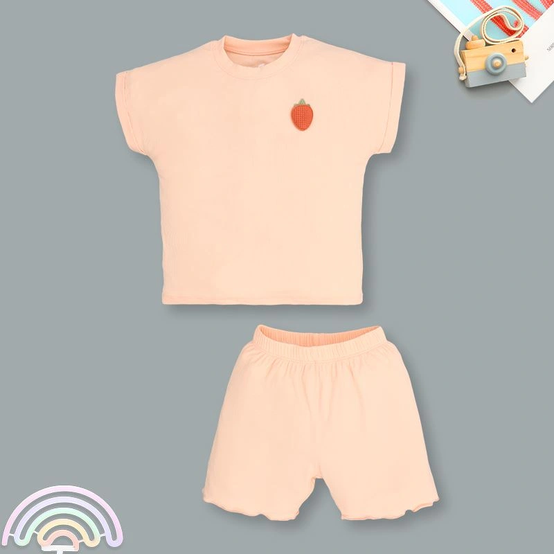 Bộ tay ngắn bé gái Lullaby NH395N màu cam 2