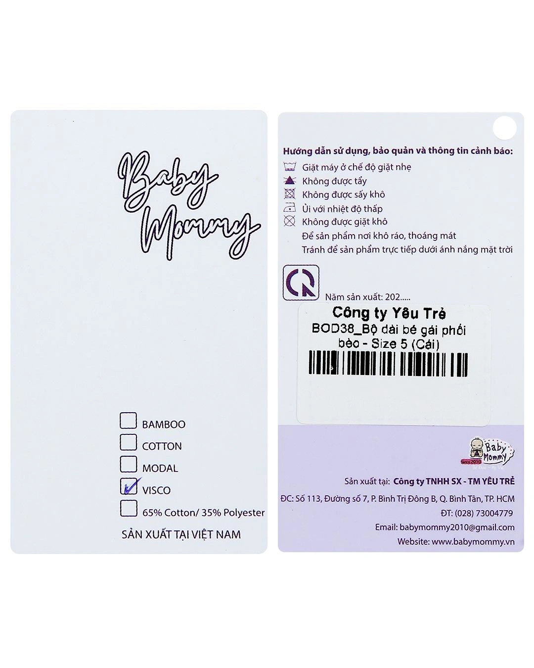 Bộ tay dài bé gái BabyMommy phối bèo màu trắng - hồng 12