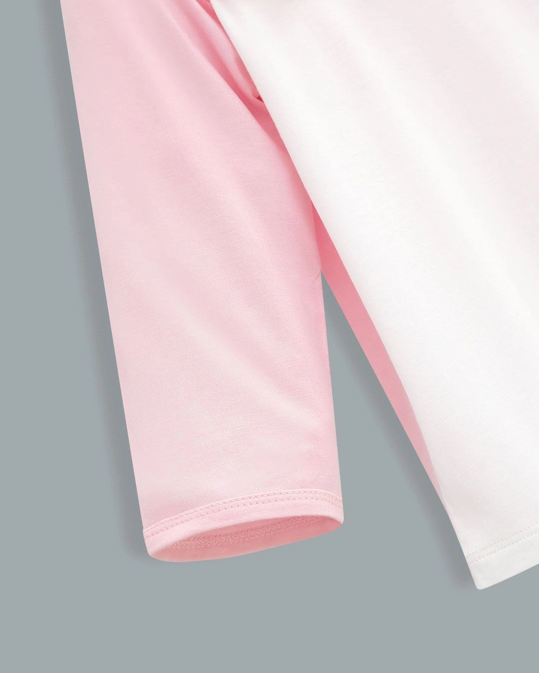 Bộ tay dài bé gái BabyMommy phối bèo màu trắng - hồng 5