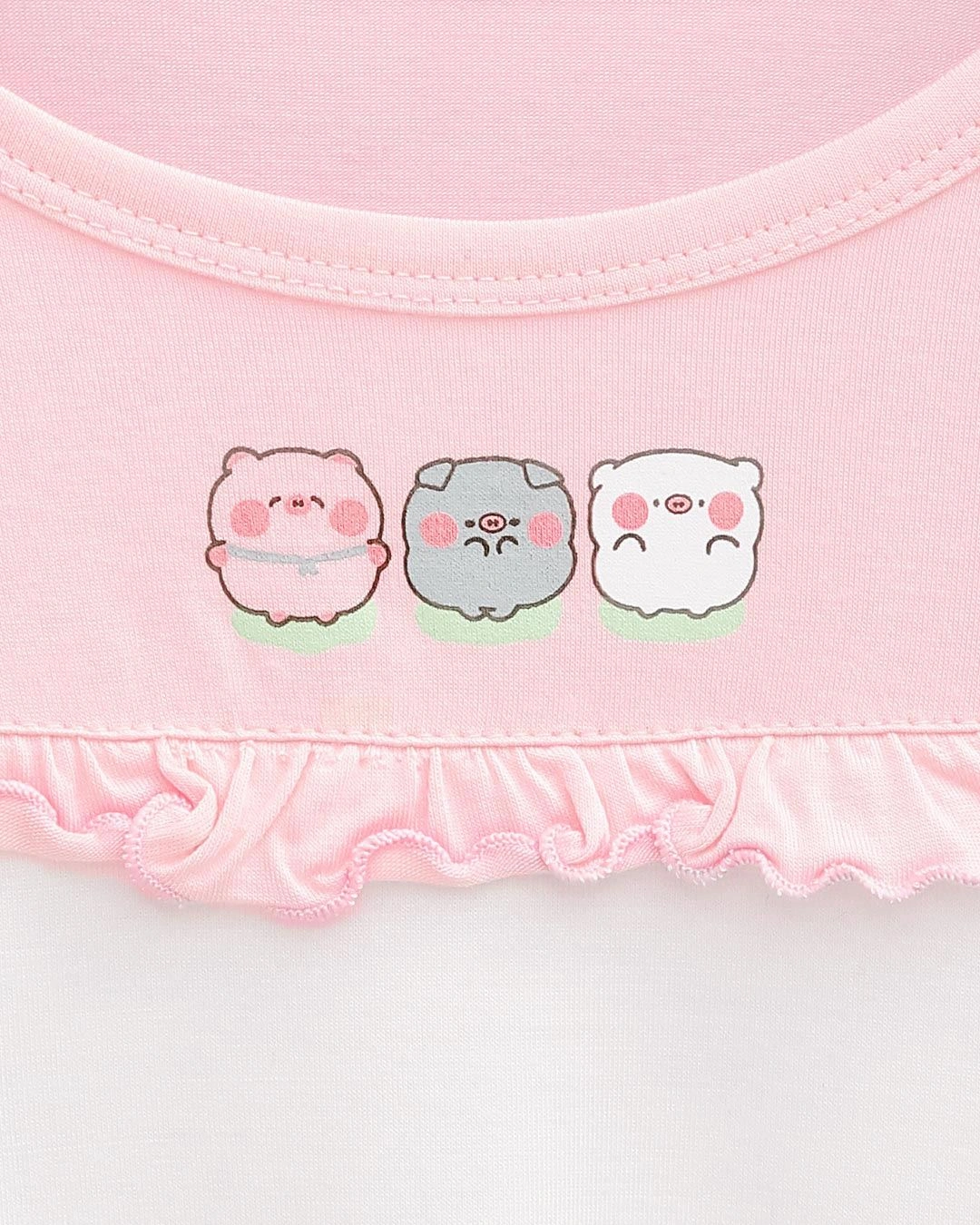 Bộ tay dài bé gái BabyMommy phối bèo màu trắng - hồng 6