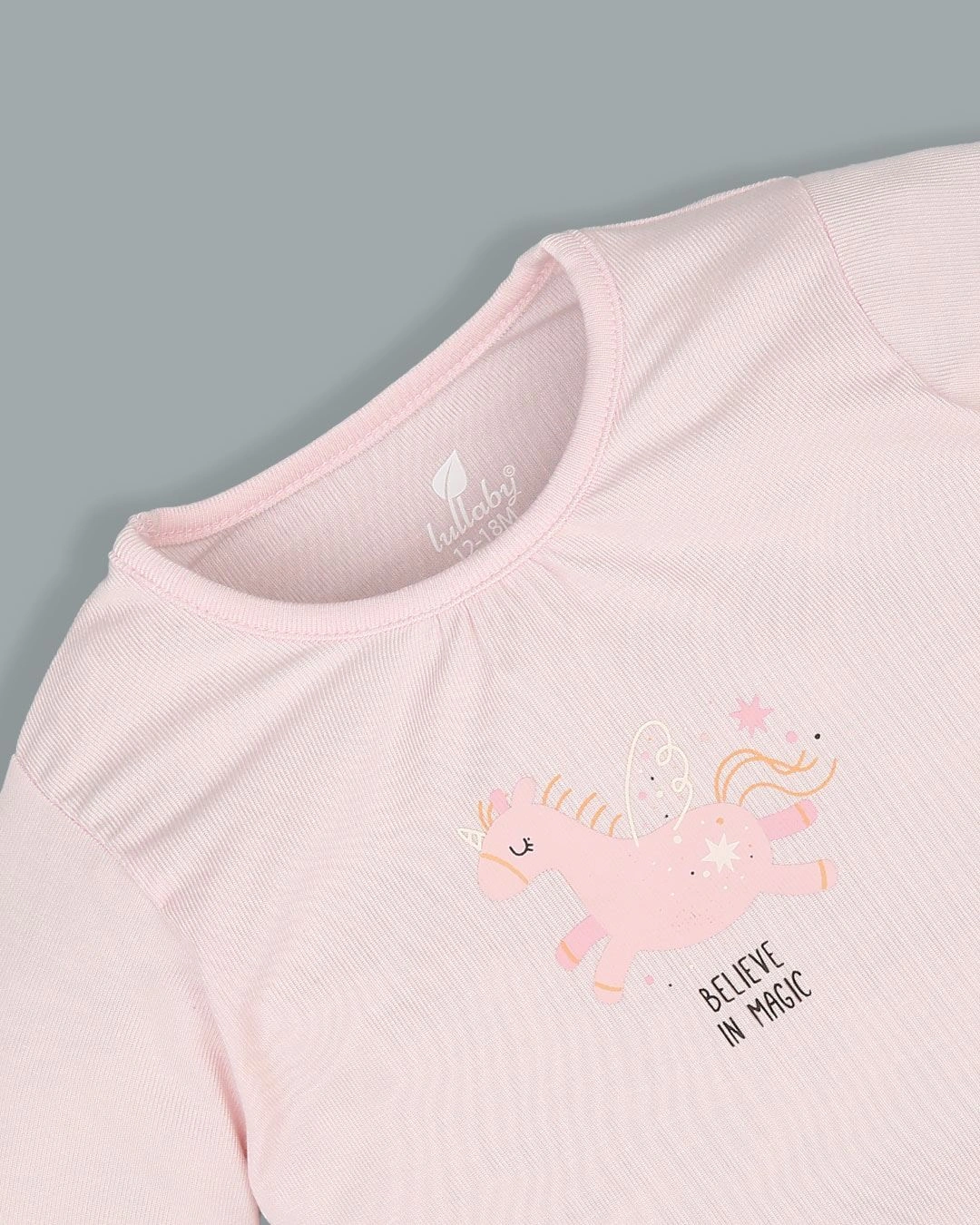 Bộ tay dài bé gái Lullaby NH720R màu hồng 4