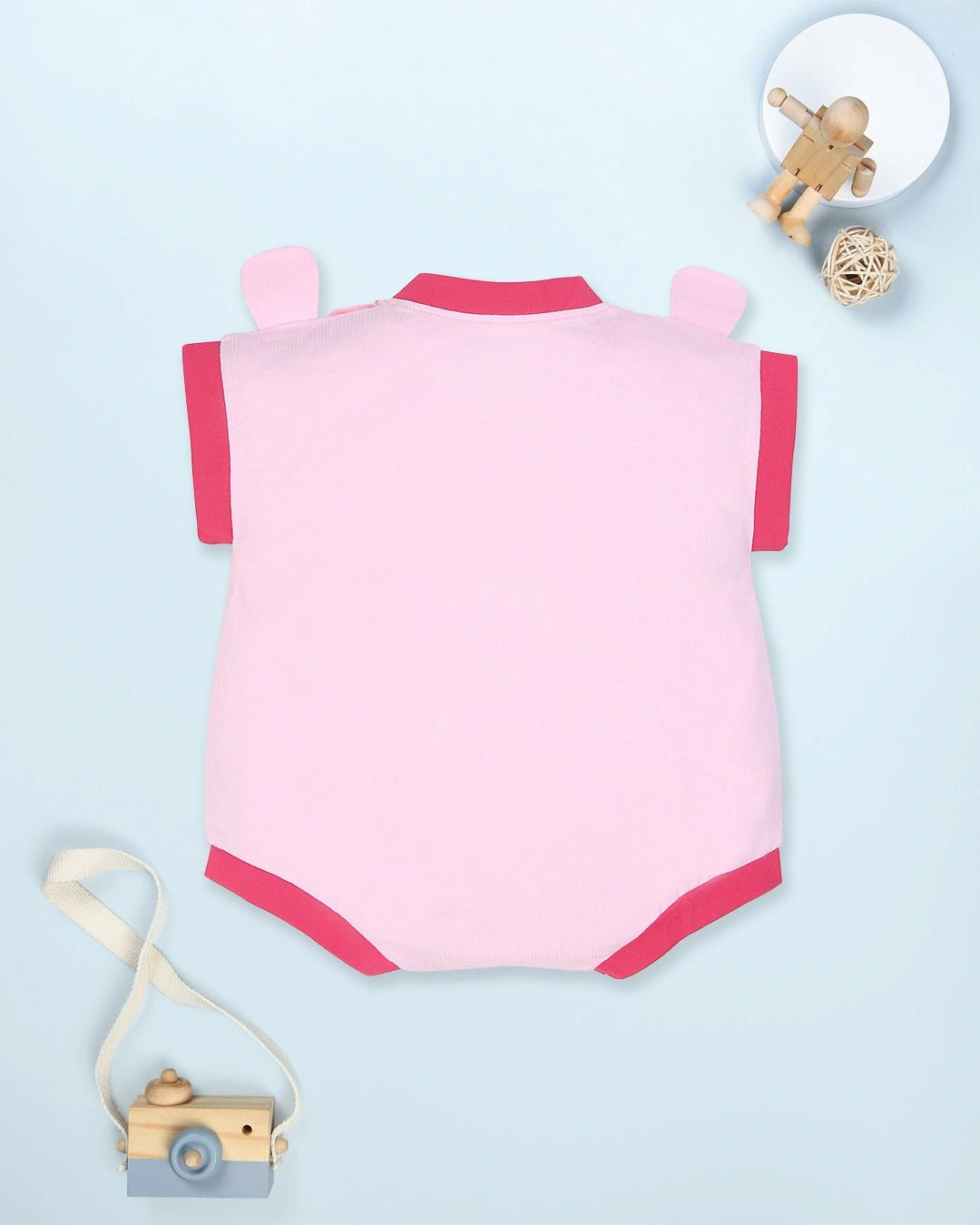 Bodysuit bé gái Pony Kids in gấu dâu màu hồng 2