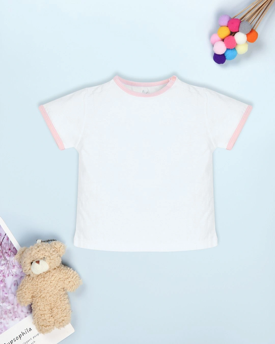 Bodysuit bé gái Pony Kids kèm áo in dép màu hồng - trắng 8