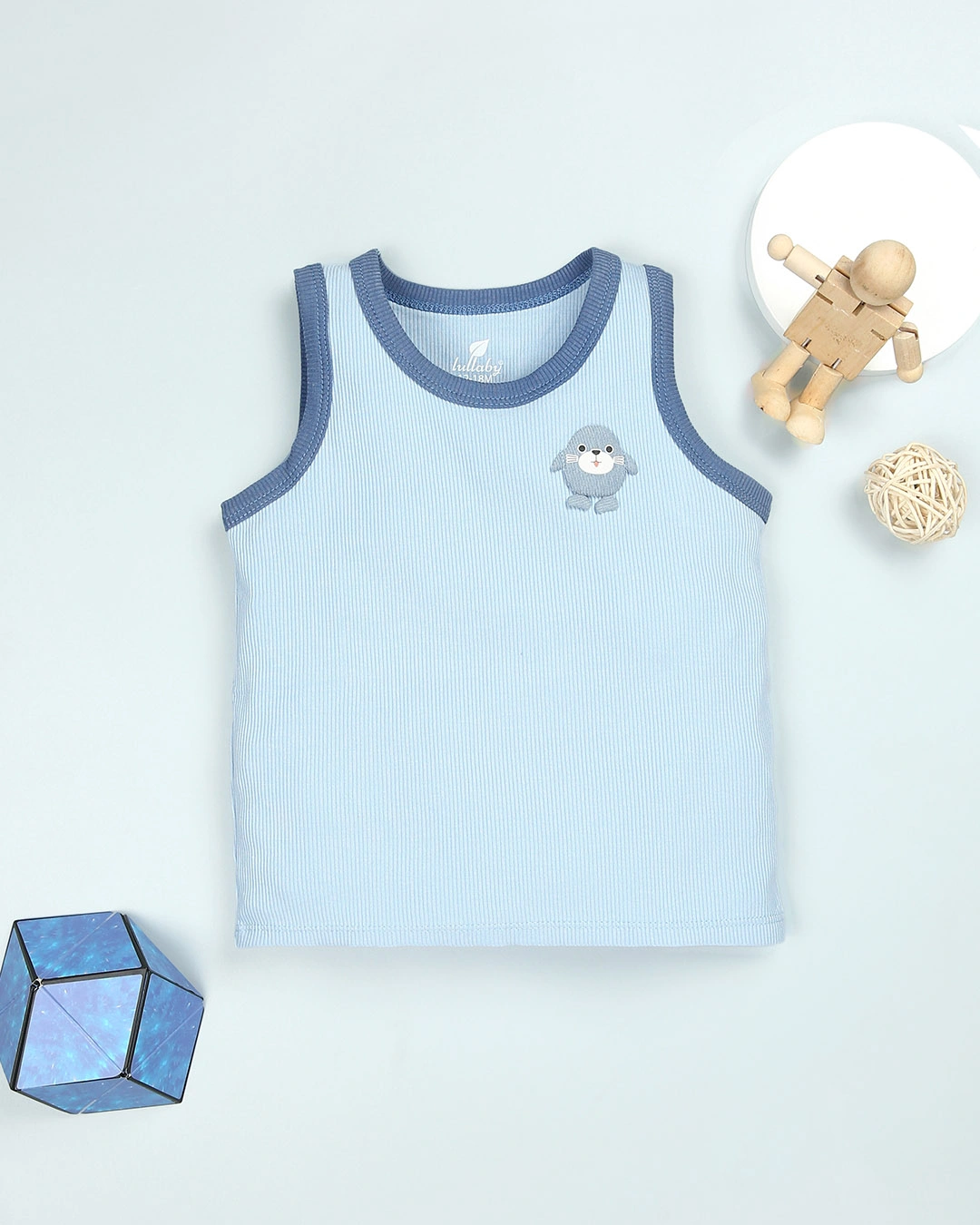 Bộ sát nách bé trai Lullaby NH952R màu xanh dương 2
