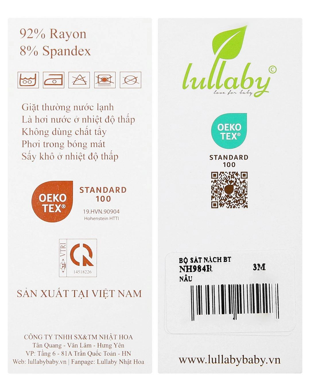 Bộ sát nách bé trai Lullaby NH984R màu nâu 10