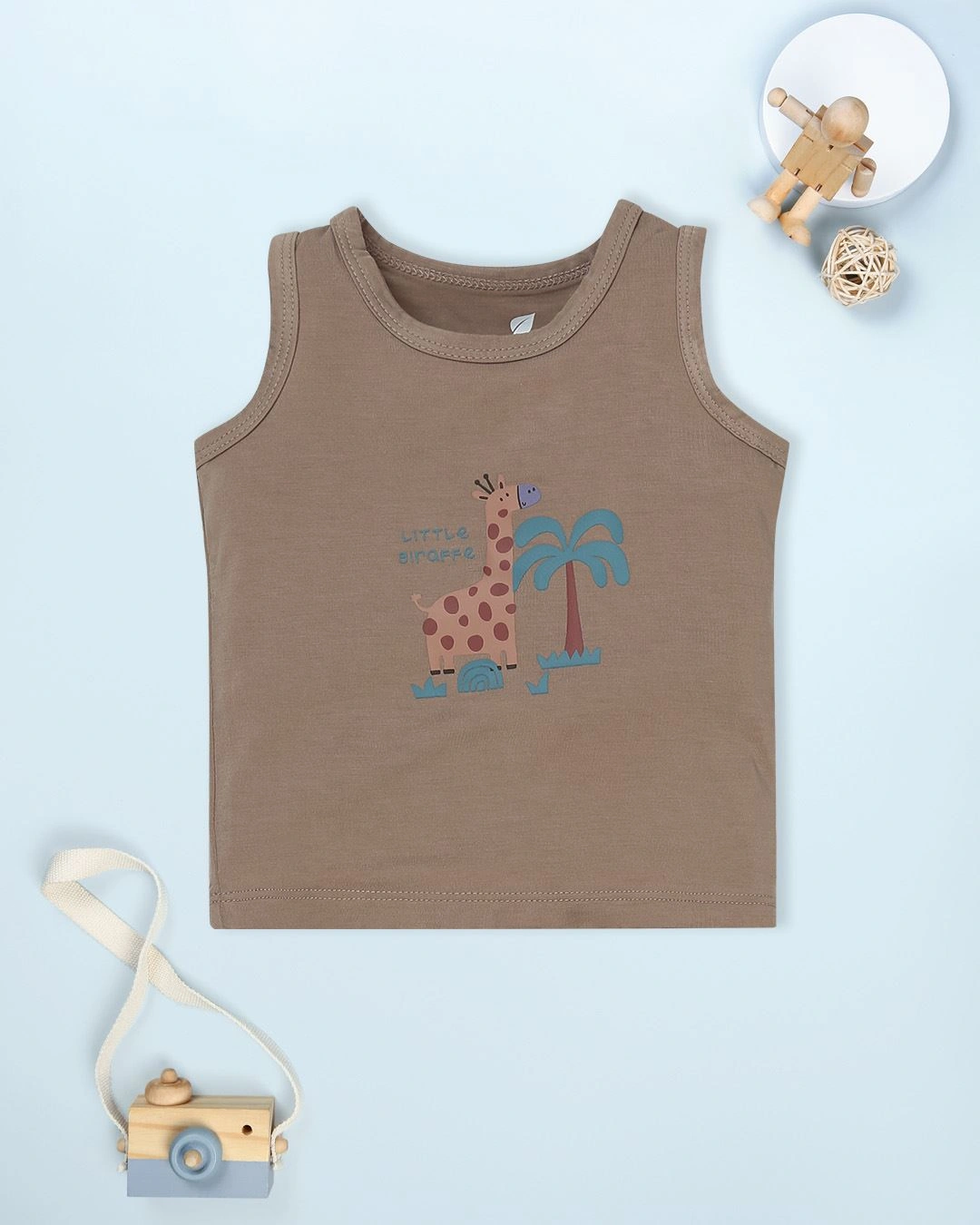 Bộ sát nách bé trai Lullaby NH984R màu nâu 2