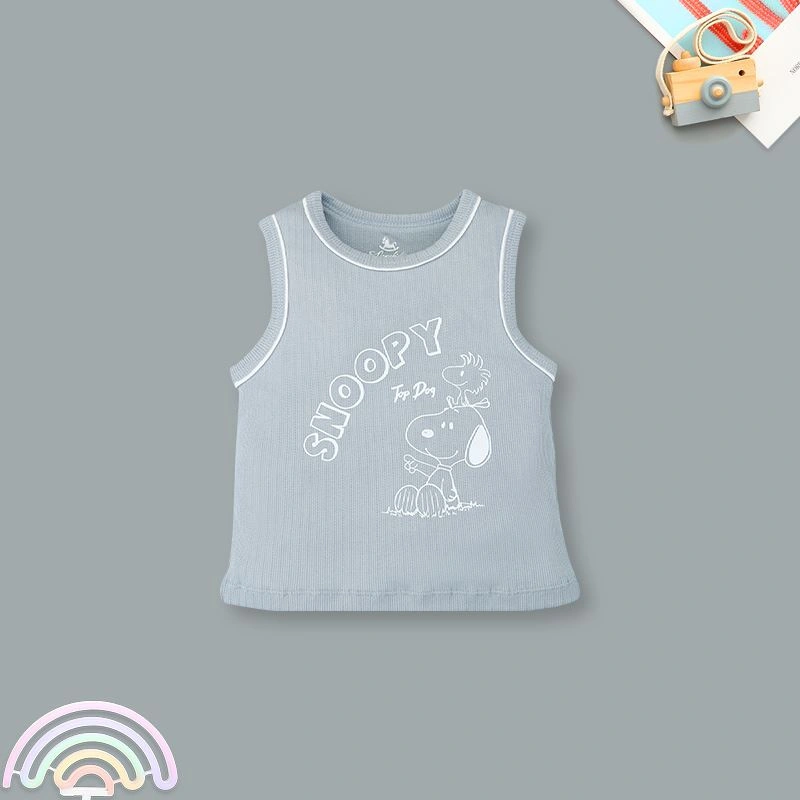 Bộ sát nách bé trai Pony Kids in Snoopy màu be 14