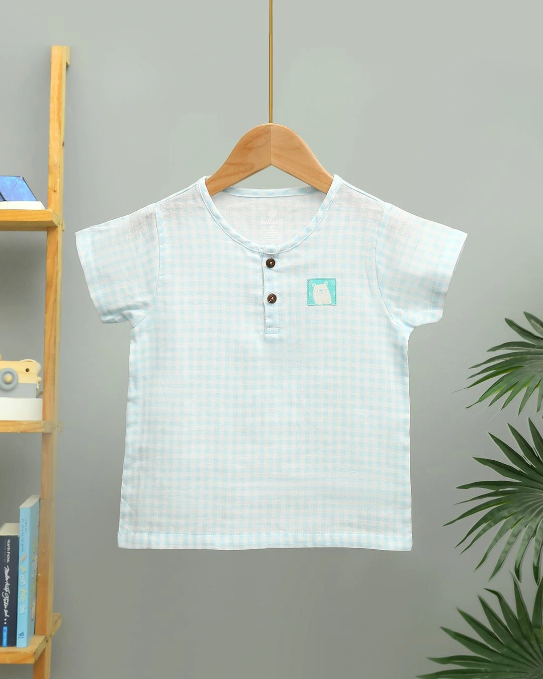 Bộ tay ngắn bé trai Lullaby NH936R màu trắng - xanh dương 2