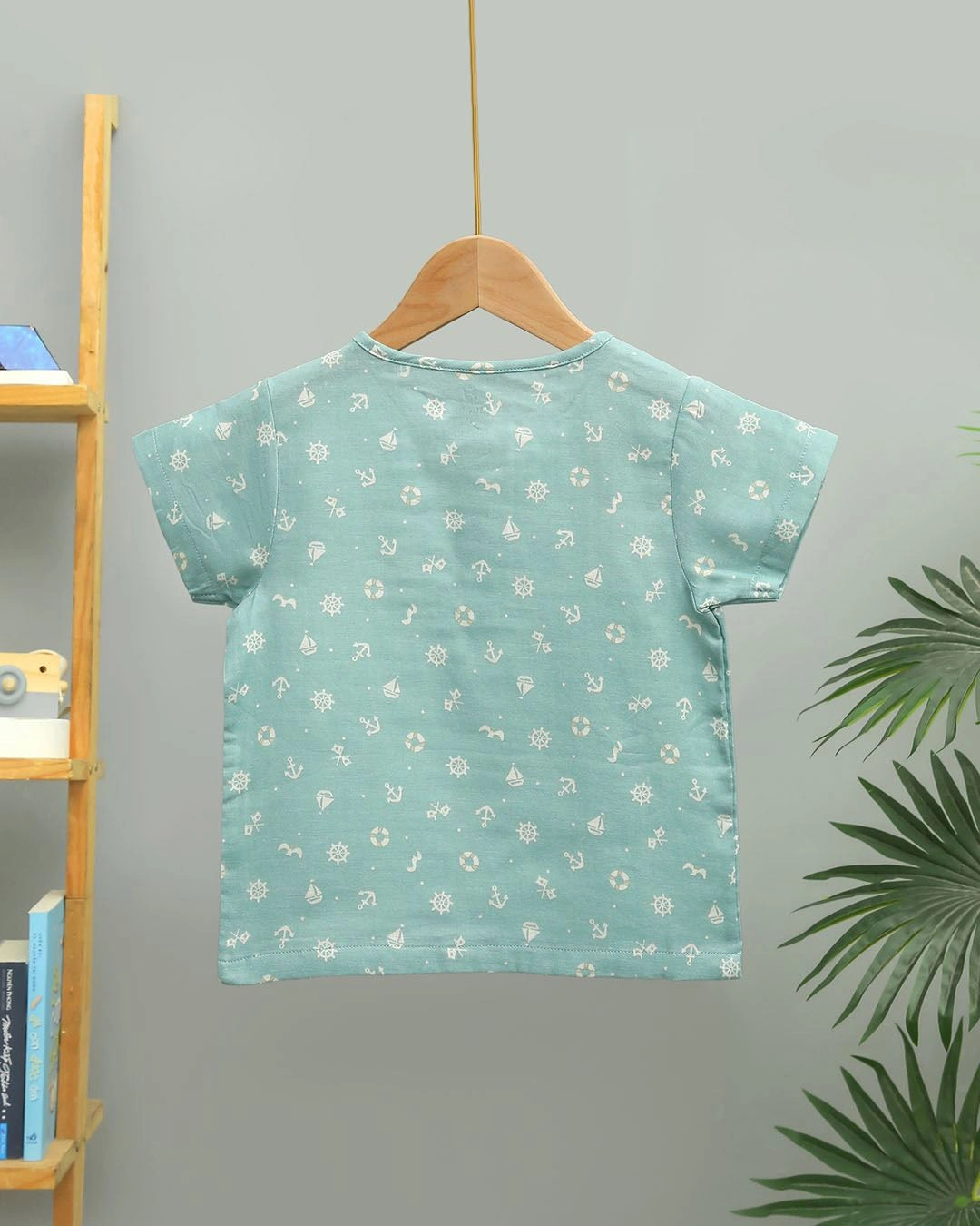 Bộ tay ngắn bé trai Lullaby NH936R màu trắng - xanh dương 14