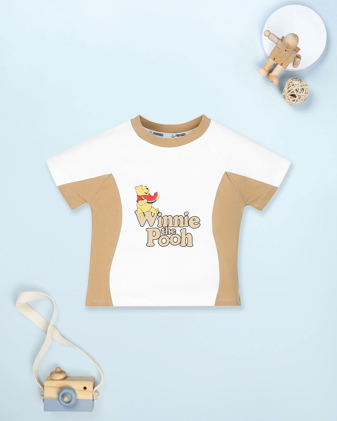 Bộ tay ngắn bé trai Pony Kids in gấu Pooh màu trắng - nâu 2