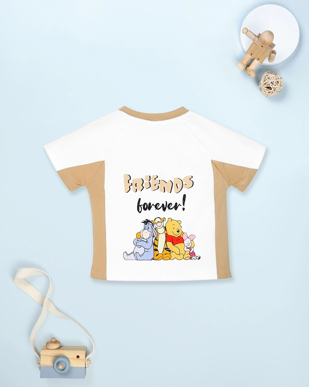 Bộ tay ngắn bé trai Pony Kids in gấu Pooh màu trắng - nâu 3