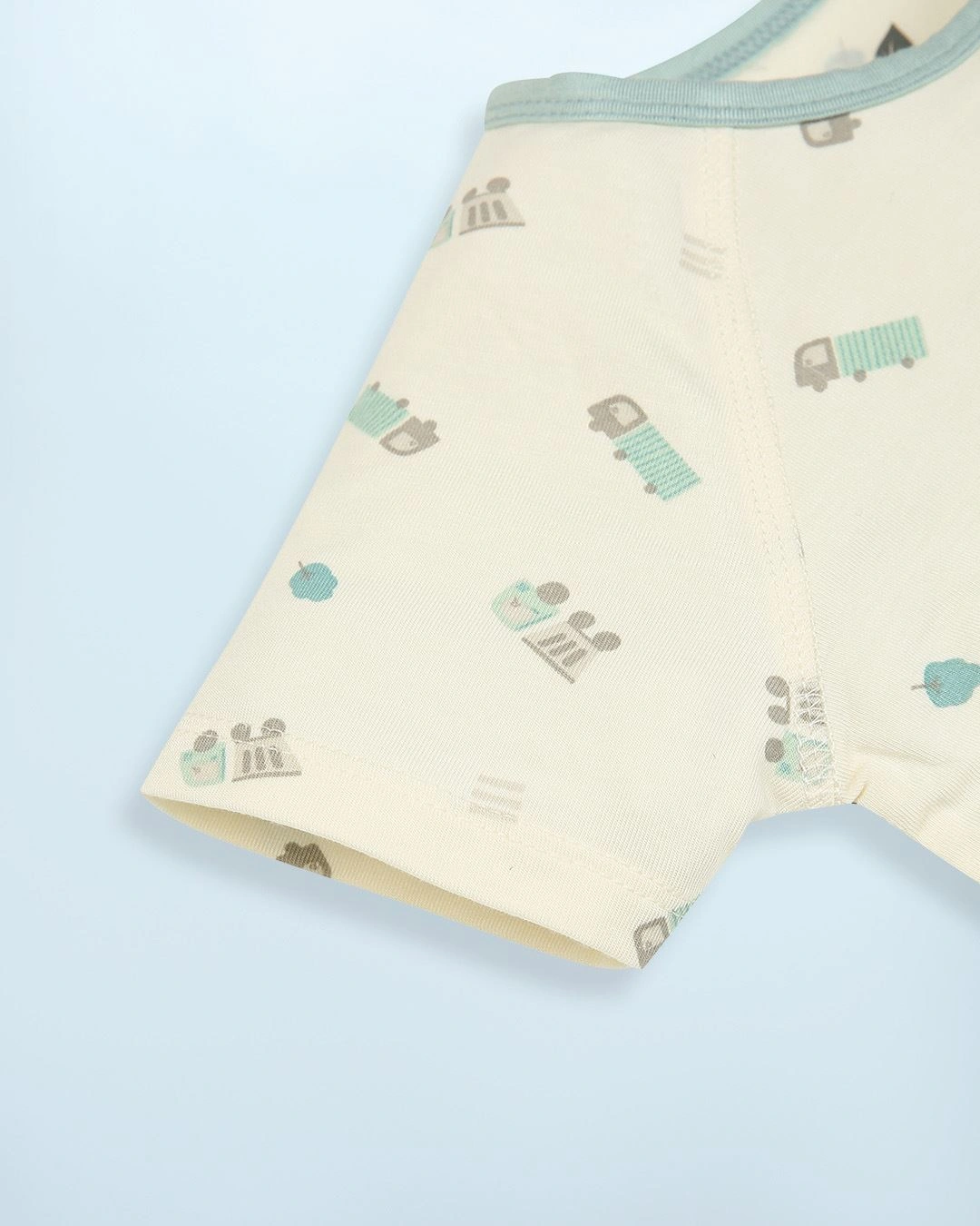 Bộ tay ngắn bé trai Lullaby NH700R màu be - xanh cổ vịt 5