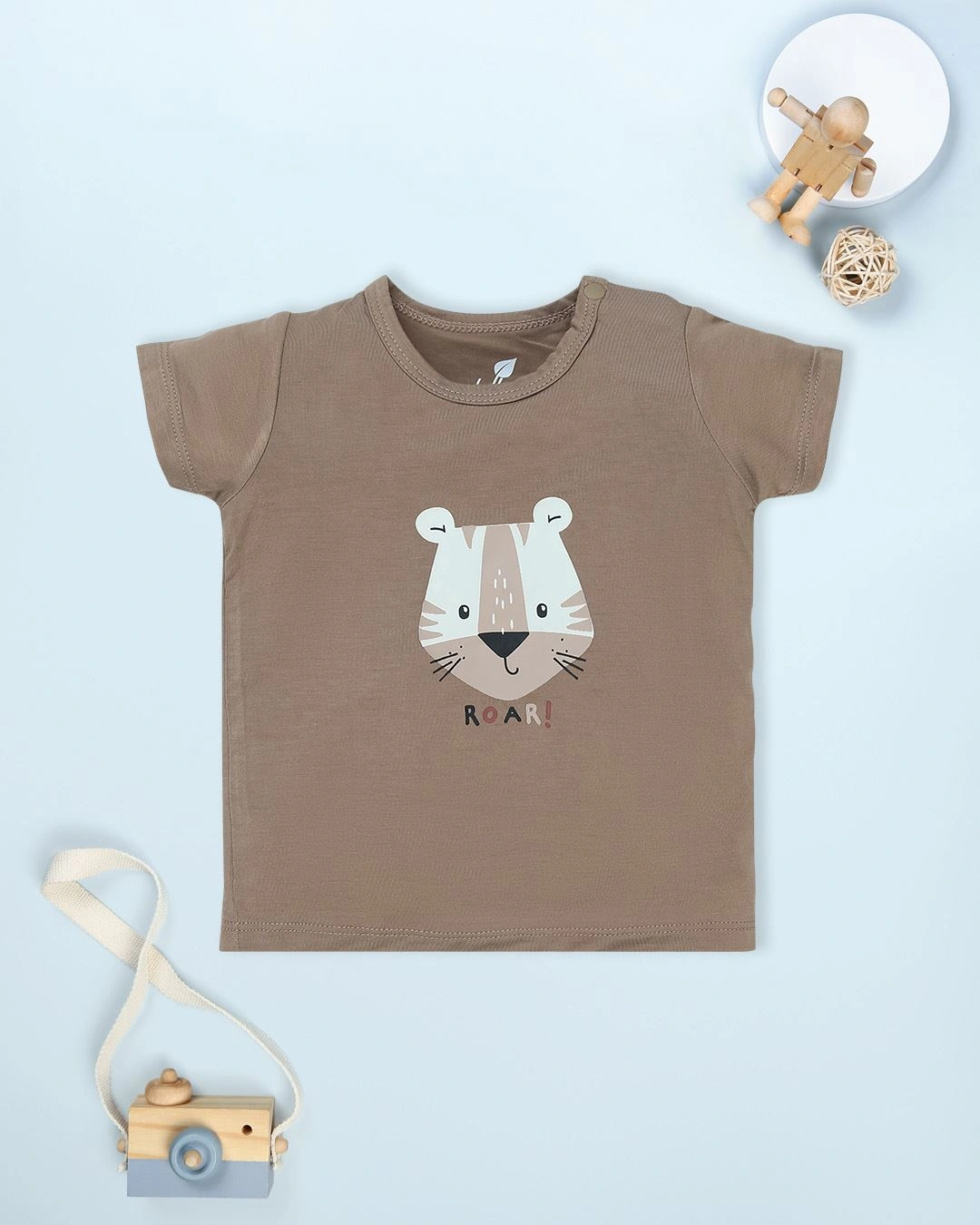 Bộ tay ngắn bé trai Lullaby NH982R màu nâu 2