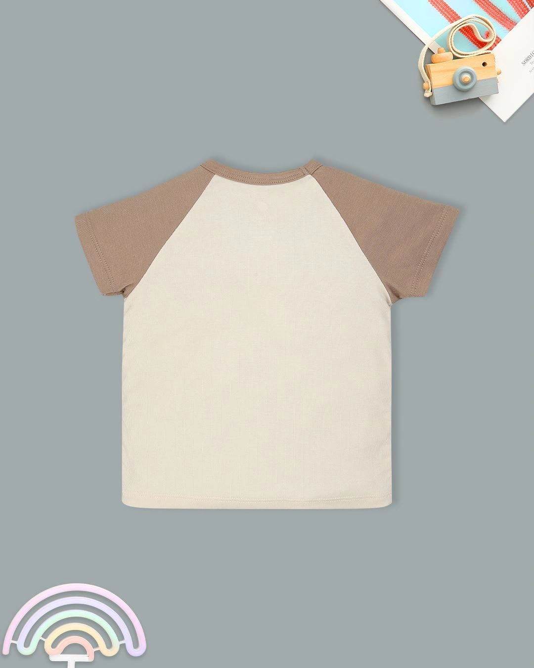 Bộ tay ngắn bé trai Lullaby NH979R màu be - nâu sữa 3