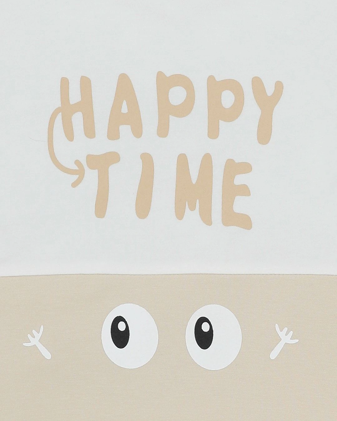 Bộ tay ngắn bé trai La Pomme in happy time màu trắng - be 10