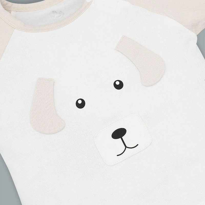 Bộ sát nách bé trai Pony Kids in cún màu trắng - be 7