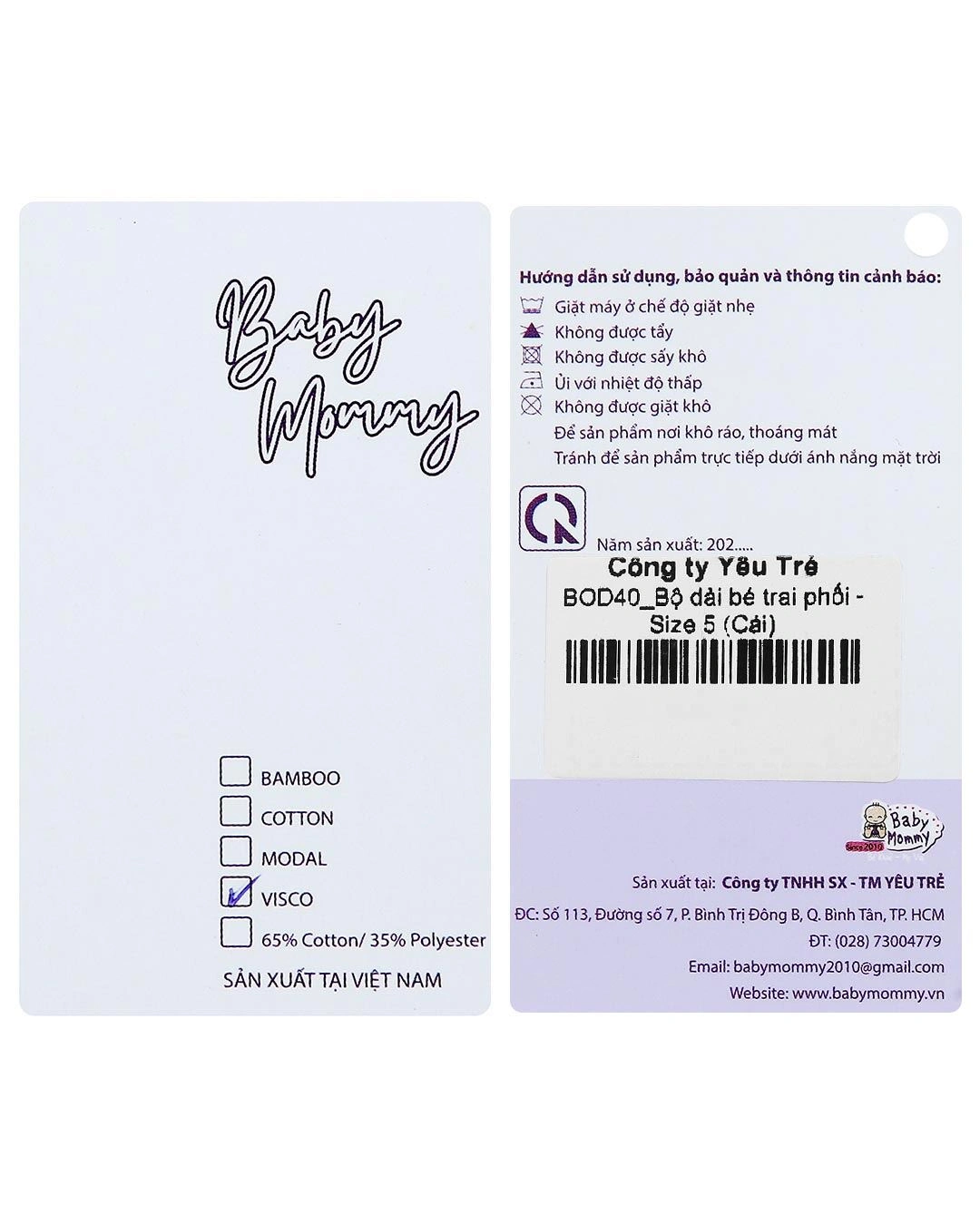 Bộ tay dài bé trai BabyMommy màu trắng - xanh dương 13