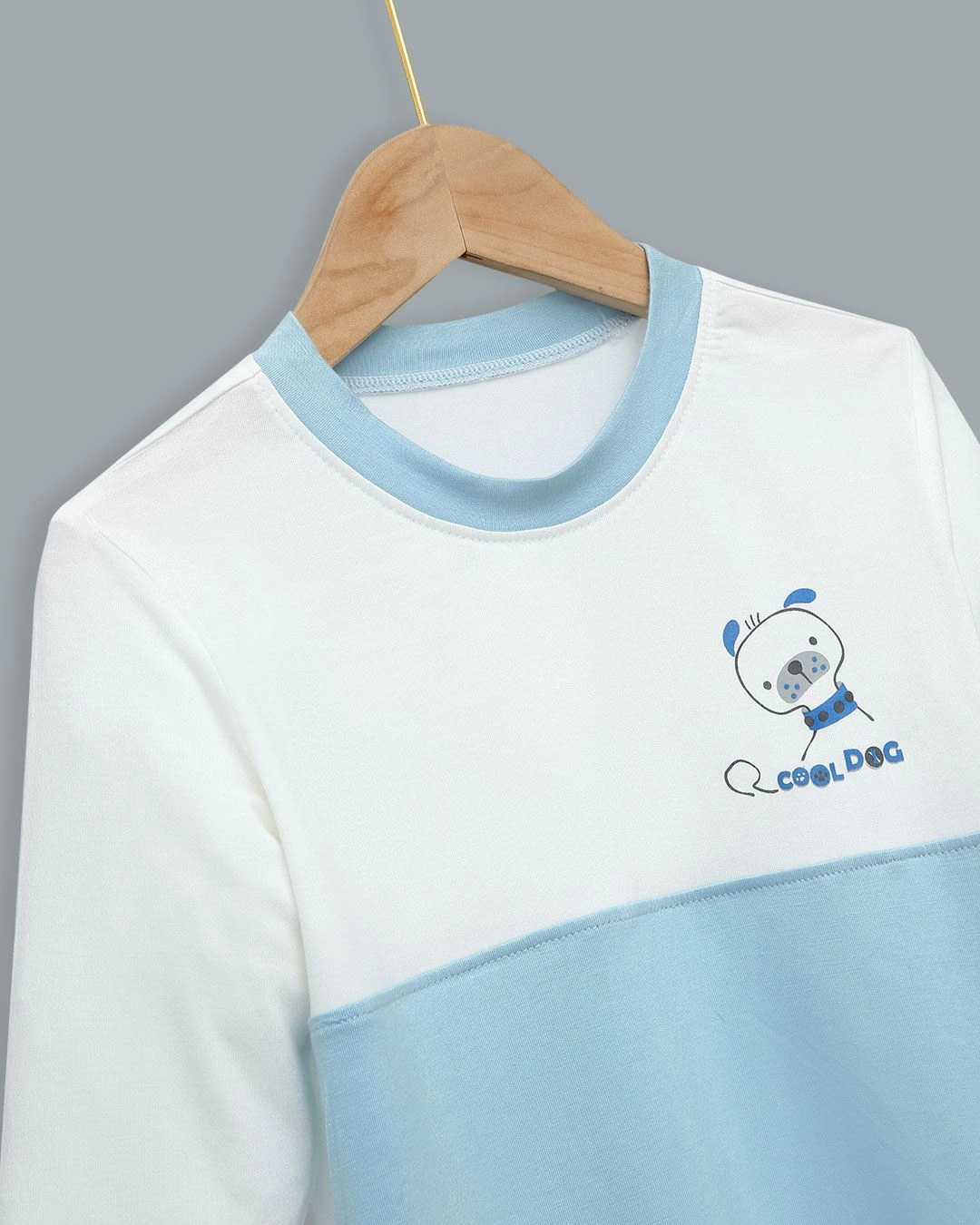 Bộ tay dài bé trai BabyMommy màu trắng - xanh dương 4