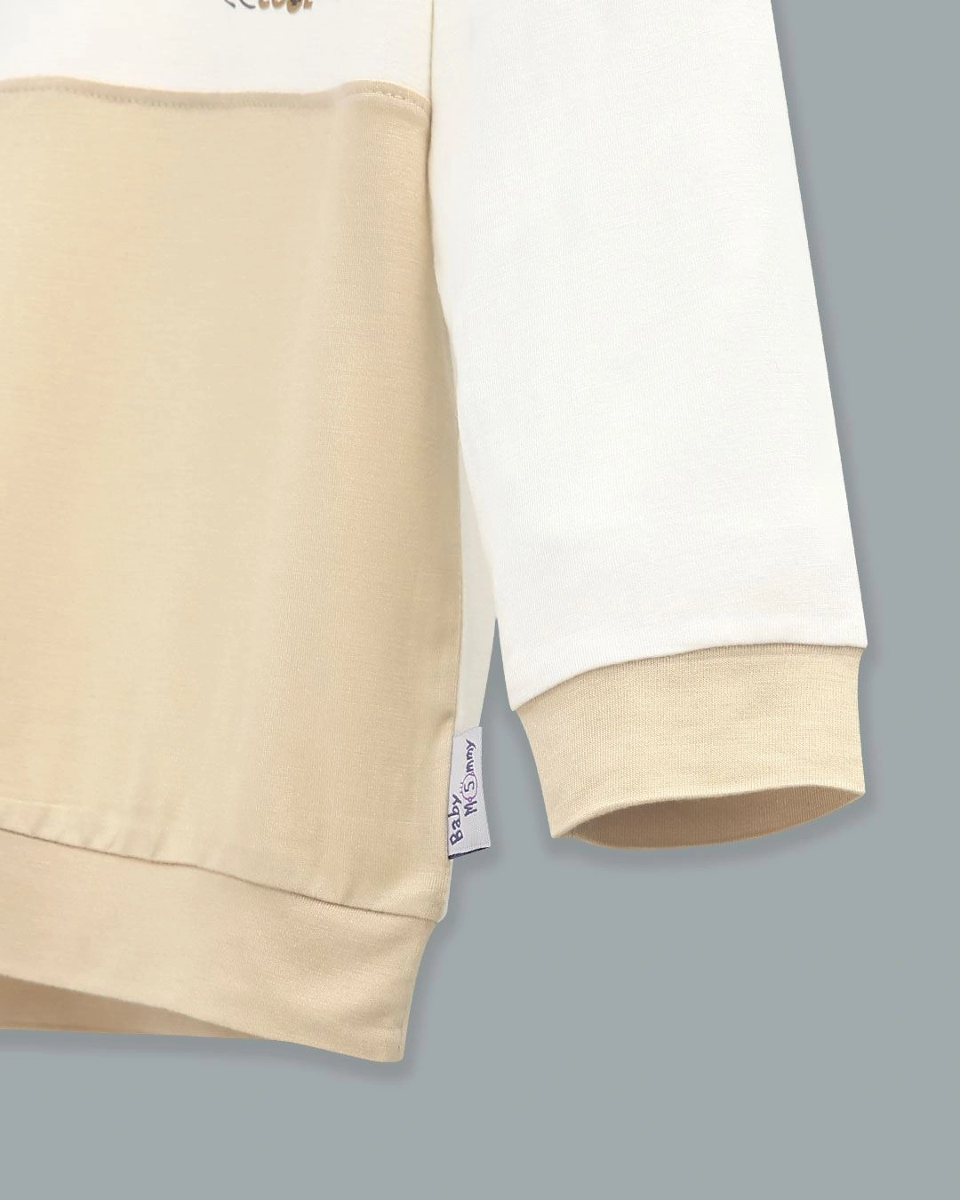 Bộ tay dài bé trai BabyMommy màu trắng - nâu 5