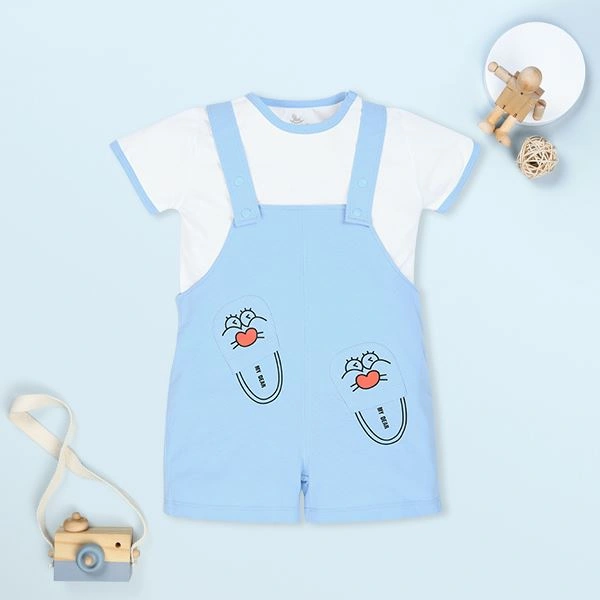 Bodysuit bé trai Pony Kids xanh - trắng