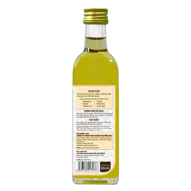 Dầu mè Thuyền Xưa ăn dặm cho bé chai 65 ml (từ 6 tháng) - Giao bao bì ngẫu nhiên 12