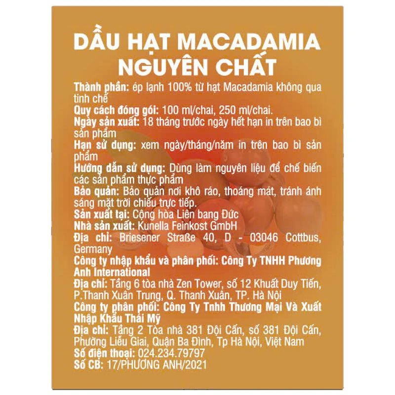 Dầu macca Kunella ăn dặm cho bé chai 100 ml (từ 6 tháng) 4