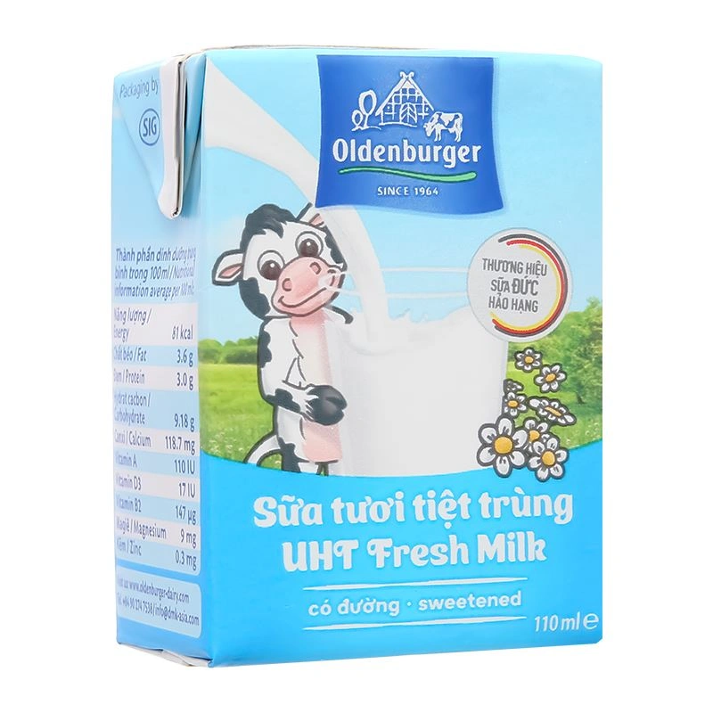 Thùng 48 hộp sữa tươi tiệt trùng Oldenburger có đường 110 ml (từ 1 tuổi) 8