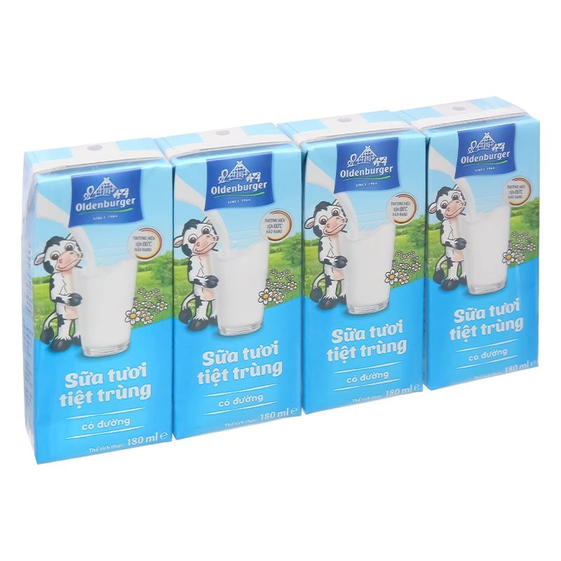 Lốc 4 hộp sữa tươi tiệt trùng Oldenburger có đường 180 ml (từ 1 tuổi) 16