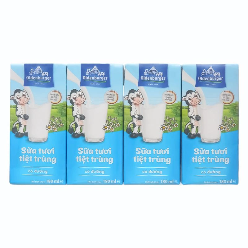Lốc 4 hộp sữa tươi tiệt trùng Oldenburger có đường 180 ml (từ 1 tuổi) 18