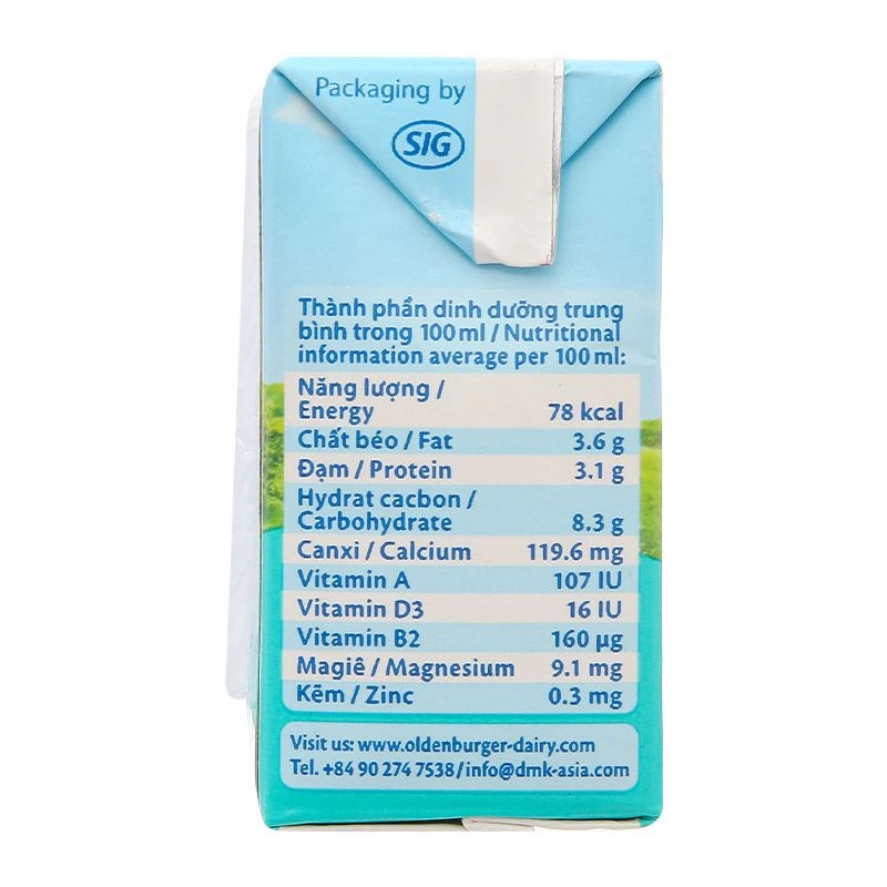 Lốc 4 hộp sữa tươi tiệt trùng Oldenburger ít đường 110 ml (từ 1 tuổi) 10