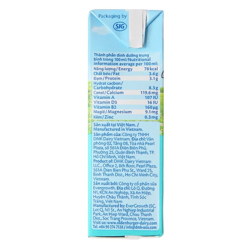 Lốc 4 hộp sữa tươi tiệt trùng Oldenburger ít đường 180 ml (từ 1 tuổi) 24