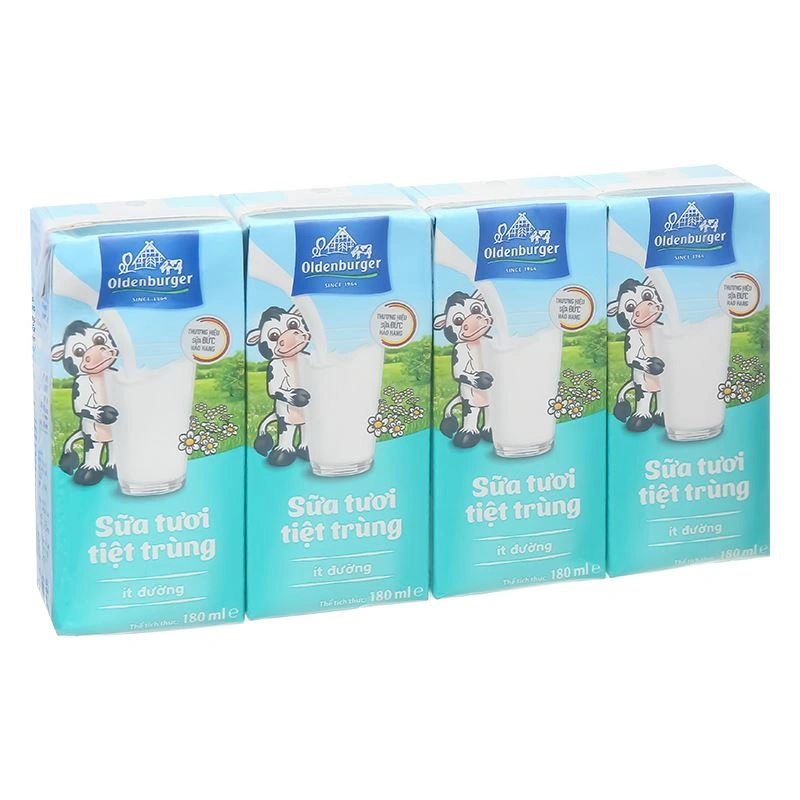 Lốc 4 hộp sữa tươi tiệt trùng Oldenburger ít đường 180 ml (từ 1 tuổi) 15