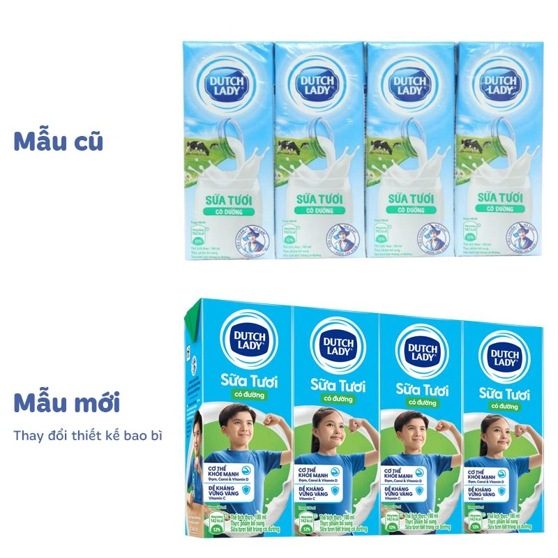 Thùng 48 hộp sữa tươi tiệt trùng Dutch Lady có đường 180 ml (từ 1 tuổi) - Giao bao bì ngẫu nhiên 11