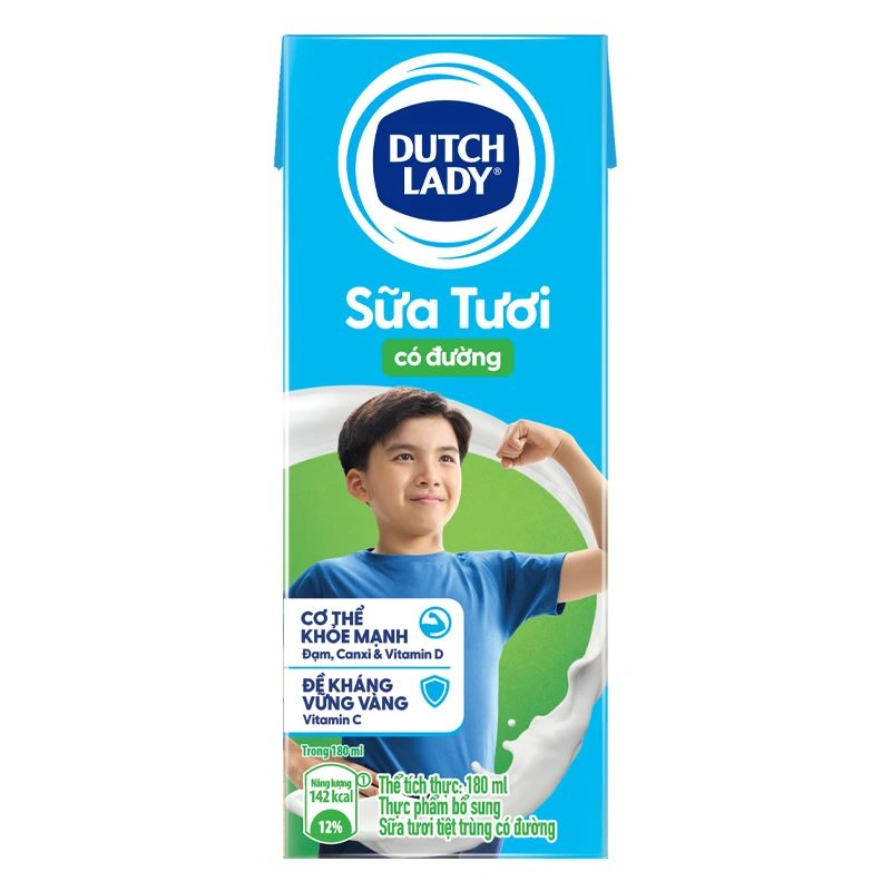 Thùng 48 hộp sữa tươi tiệt trùng Dutch Lady có đường 180 ml (từ 1 tuổi) - Giao bao bì ngẫu nhiên 13