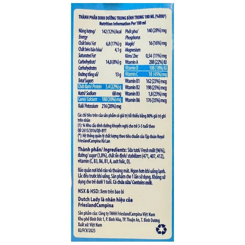 Thùng 48 hộp sữa tươi tiệt trùng Dutch Lady có đường 180 ml (từ 1 tuổi) - Giao bao bì ngẫu nhiên 16