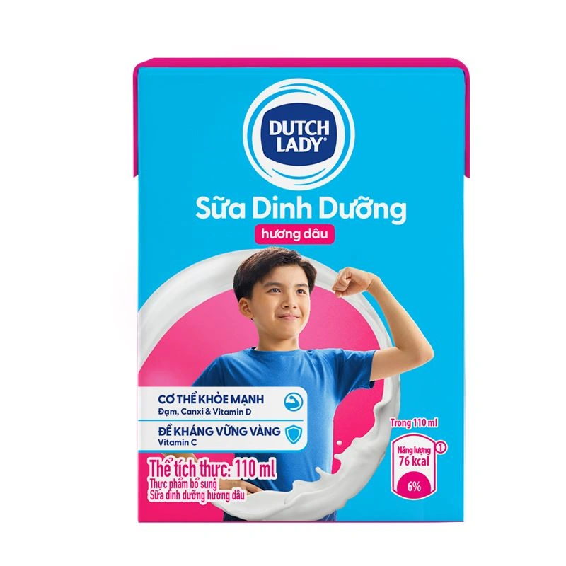 Thùng 48 hộp sữa tiệt trùng Dutch Lady có đường hương dâu 110 ml (từ 1 tuổi) - Giao bao bì ngẫu nhiên 13