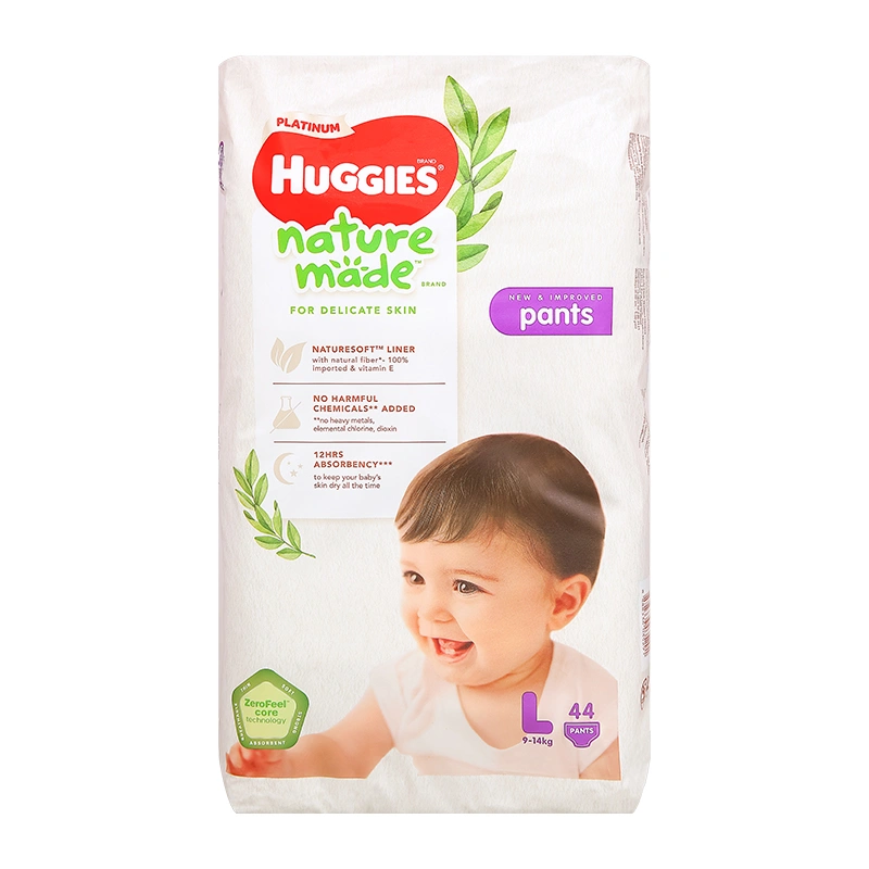 Tã quần Huggies Platinum nature made siêu cao cấp size L 44 miếng (9 - 14 kg) - Giao bao bì ngẫu nhiên 3