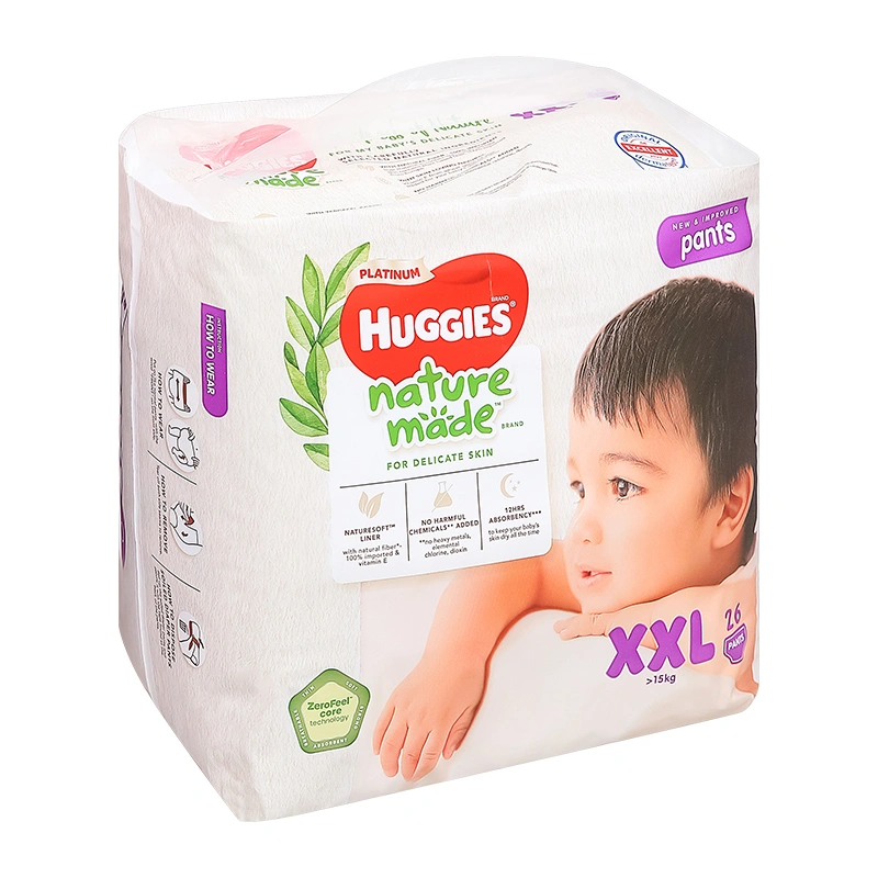 Tã quần Huggies Platinum nature made siêu cao cấp size L 44 miếng (9 - 14 kg) - Giao bao bì ngẫu nhiên 30
