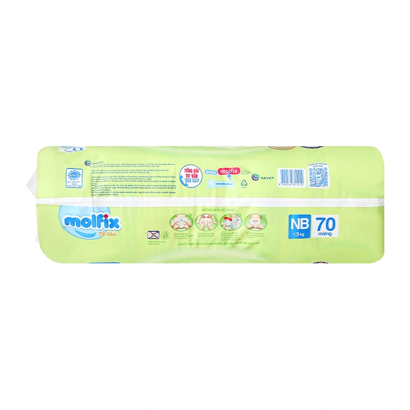 Tã dán Molfix thiên nhiên size NB 70 miếng (Dưới 5 kg) - Giao bao bì ngẫu nhiên 5