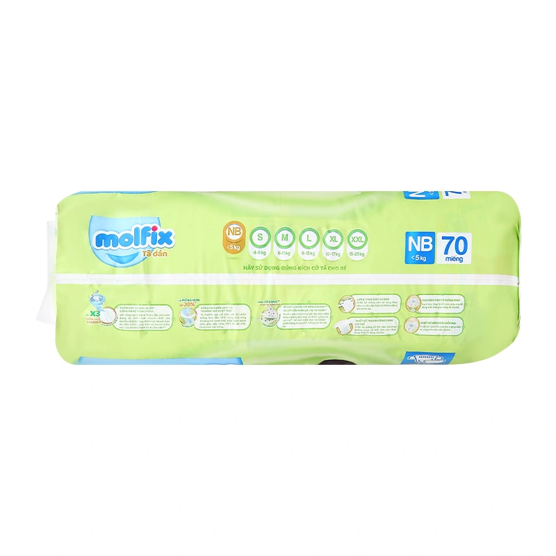 Tã dán Molfix thiên nhiên size NB 70 miếng (Dưới 5 kg) - Giao bao bì ngẫu nhiên 6