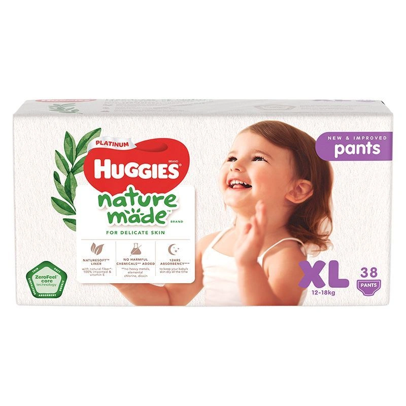 Combo 2 tã quần Huggies Platinum nature made siêu cao cấp size M 58 miếng/bịch (6 - 11 kg) - Giao bao bì ngẫu nhiên 47