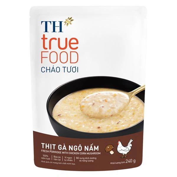 Cháo tươi TH true FOOD vị thịt gà, ngô, nấm